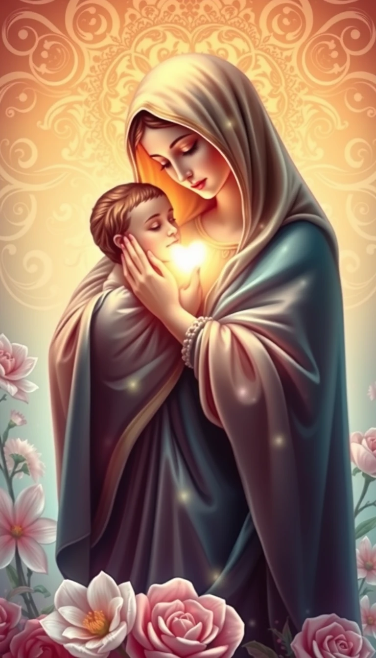 Mother Mary Heart Mobile Wallpaper