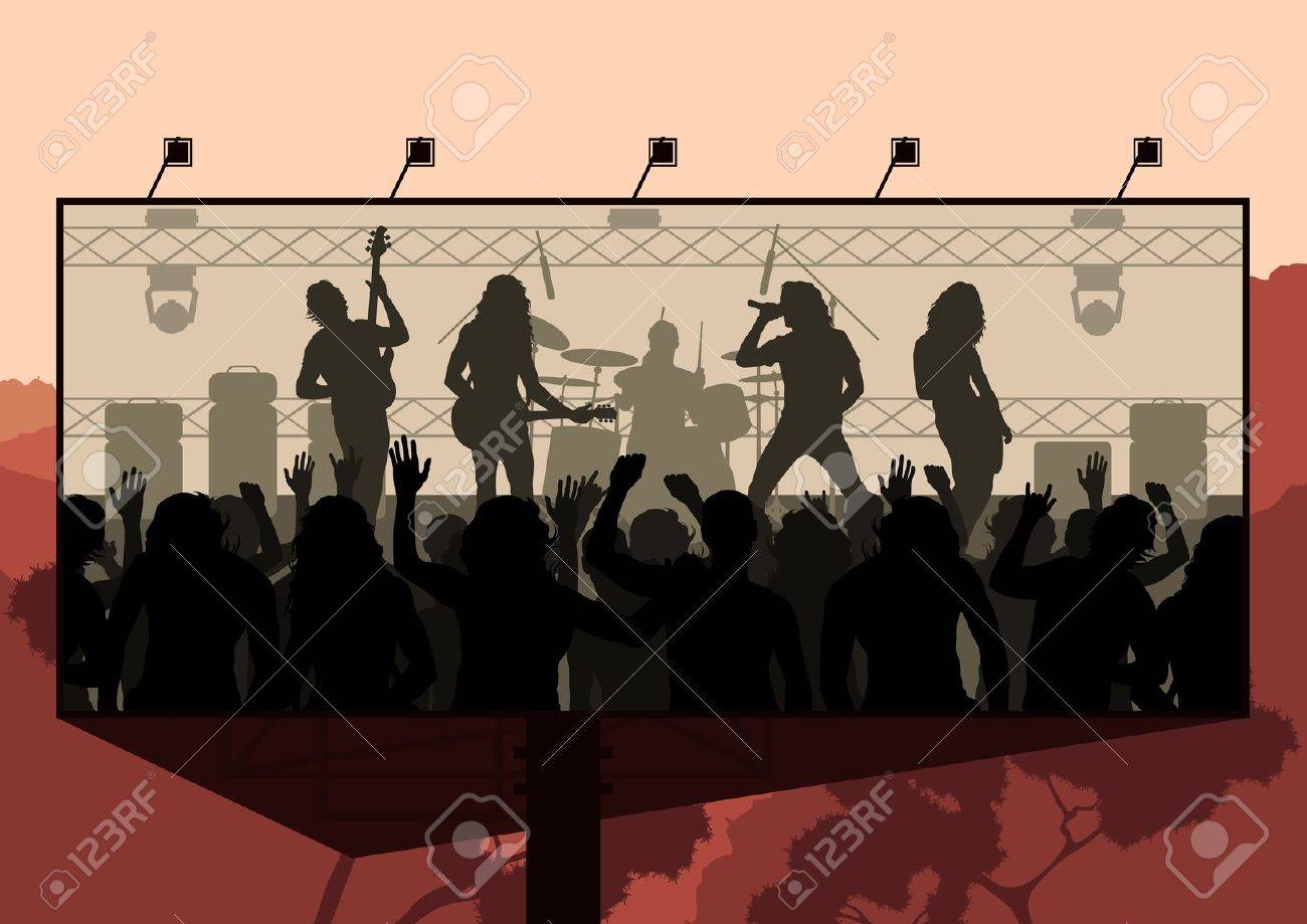 Rock Concert Advertisement Background Illustration Royalty