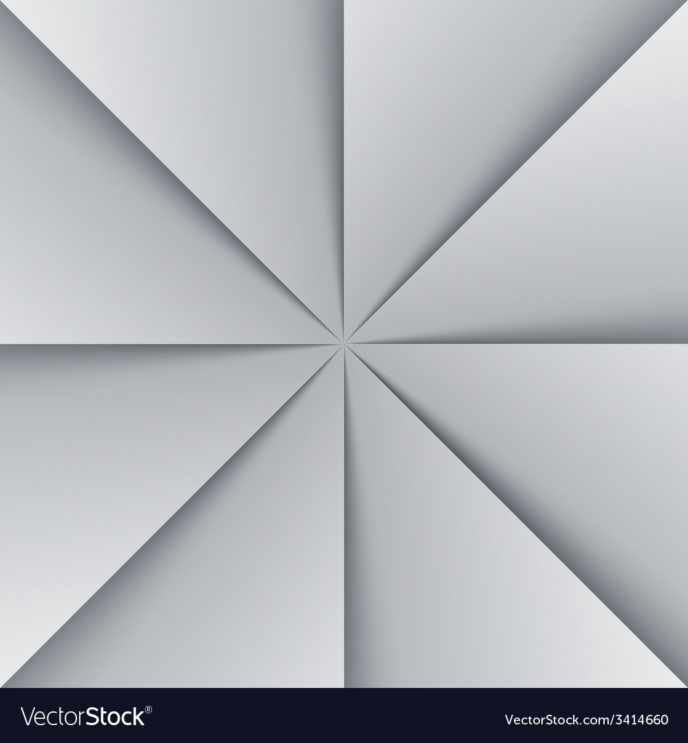 Gray And White Folded Paper Triangles Background Vector Image