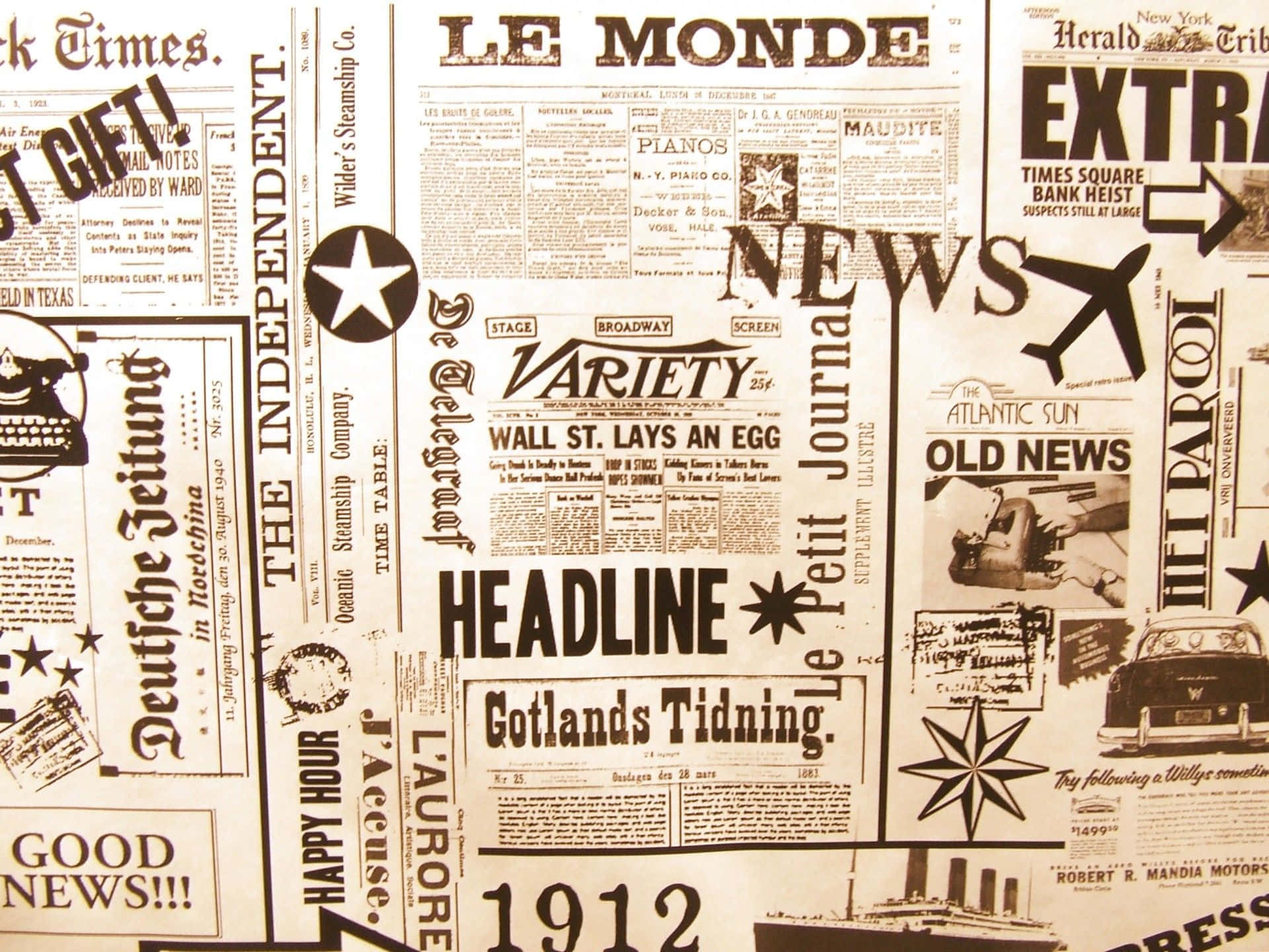 Vintage Newspaper Wallpaper
