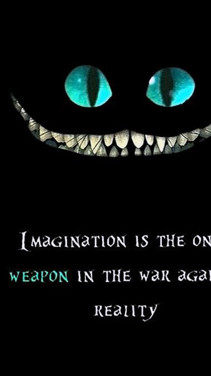 Alice In Wonderland Quotes Imagine Cheshire Cat Wallpaper