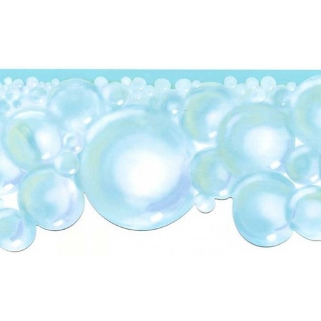 Aqua Blue Bubbles Laser Cut Wallpaper Border All Walls