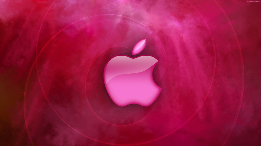 Wallpaper Pink Apple Logo