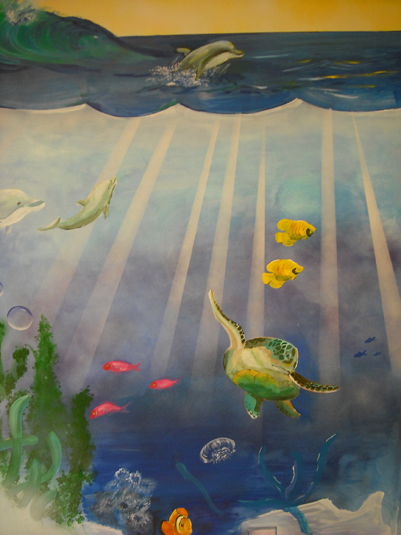 sea life wall mural can literally turn a room into a calming retreat 576x768