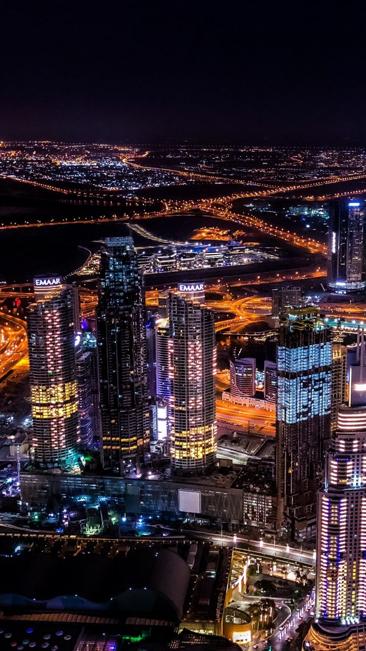 Night Cityscape Buildings Dubai Wallpaper New York