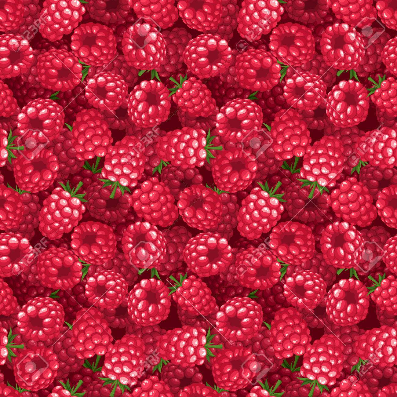 Seamless Background With Raspberry Vector Illustration Royalty