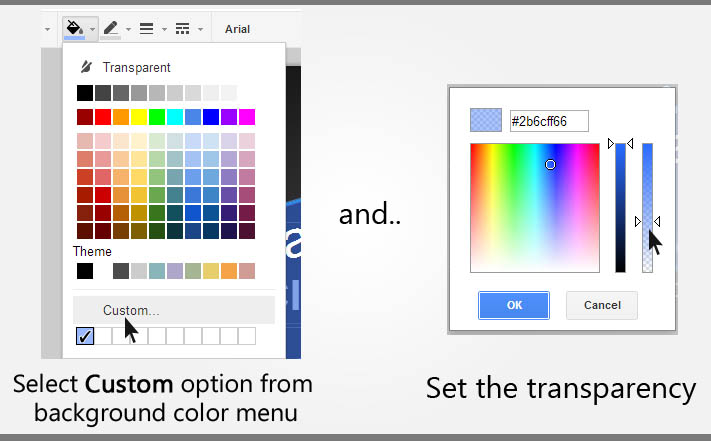 Semi Transparent Background For Google Presentation Text