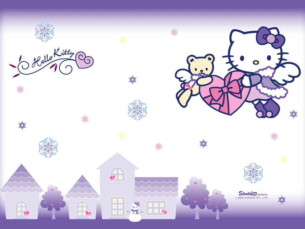 Purple Hello Kitty Wallpaper Sanrio Kawaii