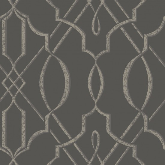 Arabesque Design Wallpaper Gray Sample Contemporary