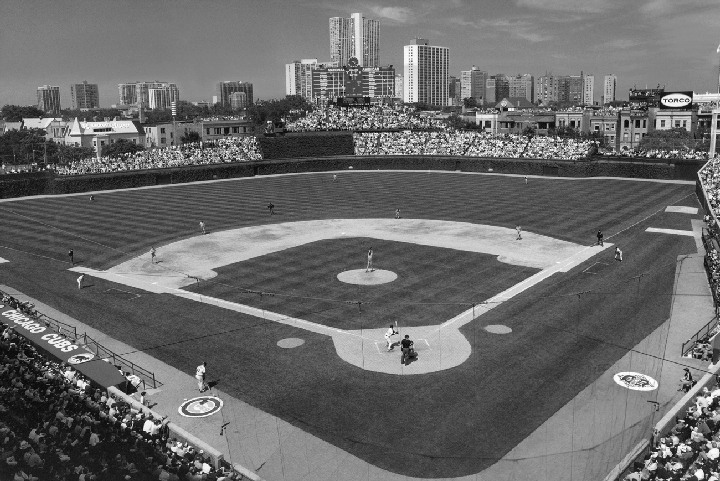 Chicago Cubs Wallpaper Black White Wrigley Field Inside Of