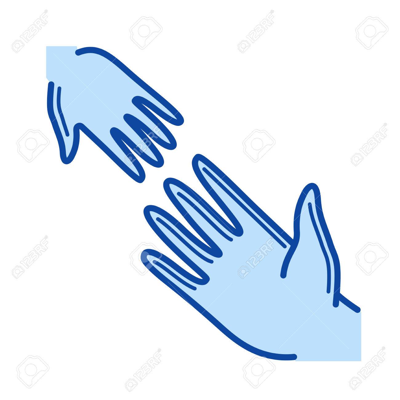 Helping Hand Vector Line Icon Isolated On White Background