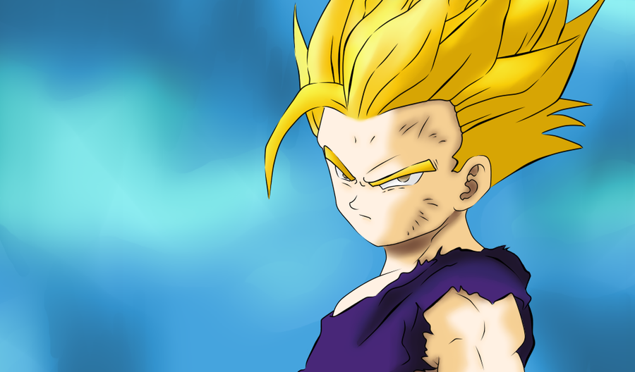 Free download Gohan Ssj2 Wallpaper Gohan ssj2 colored by raeff for Desktop,...