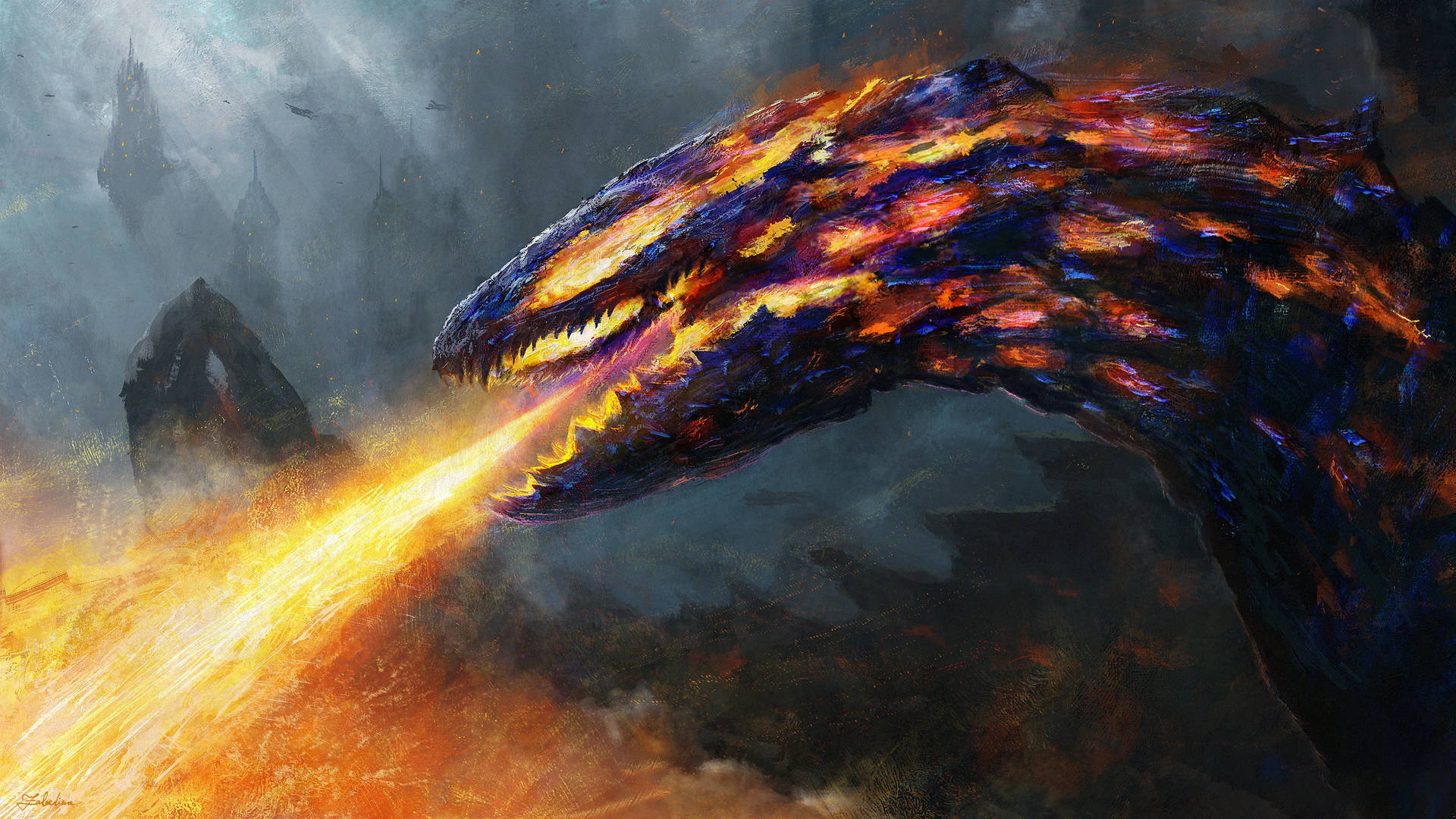 Lava Dragon Wallpaper