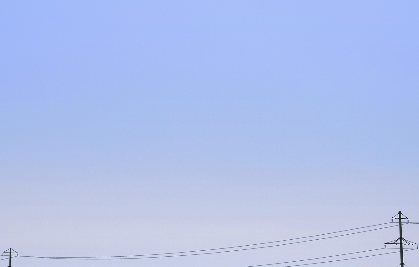 Wallpaper Wire The Evening Blue Sky Power Lines High Voltage