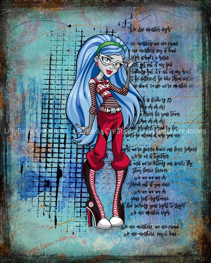 Ghoulia Yelps Monster High Layered Digital Art Print X