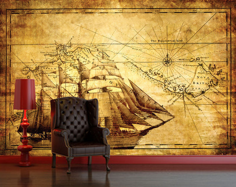 World Map Antique Wallpaper Wall Mural Decor Photo Art