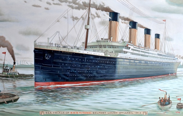 Titanic Liner Ship Water Boats Waste Day Wallpaper