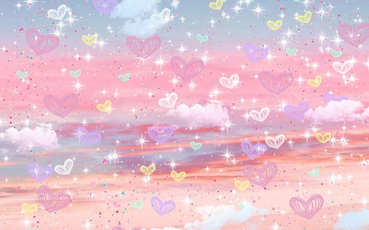 Free download Super cute pink aesthetic hearts background
