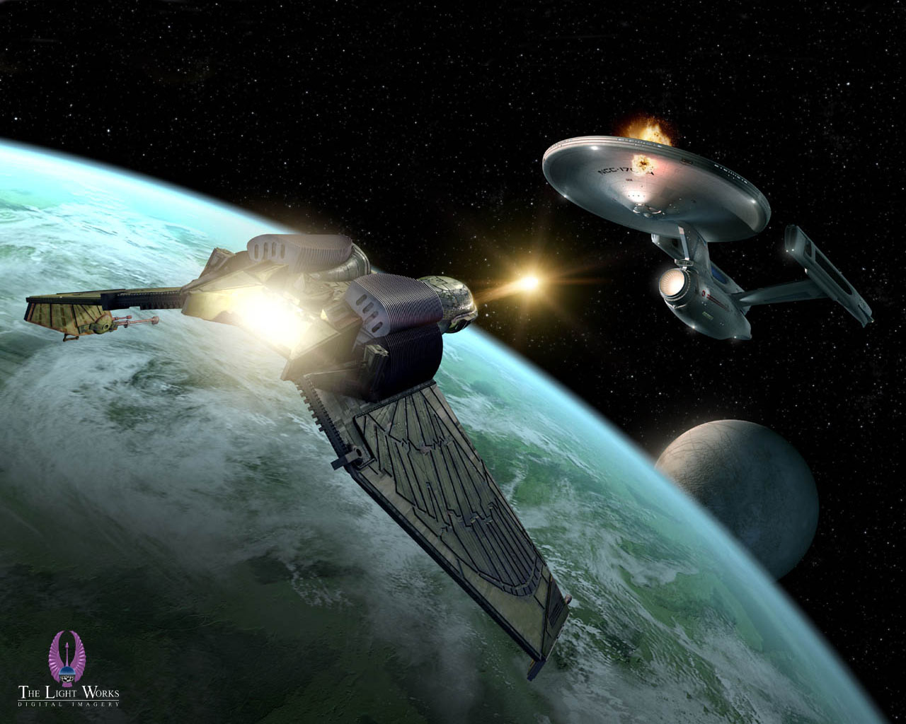 Enterprise Ncc A And Klingon Bird Of Prey