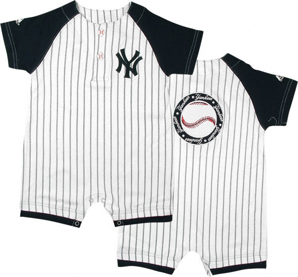 New York Yankees Baby Pinstripe Romper Jpg