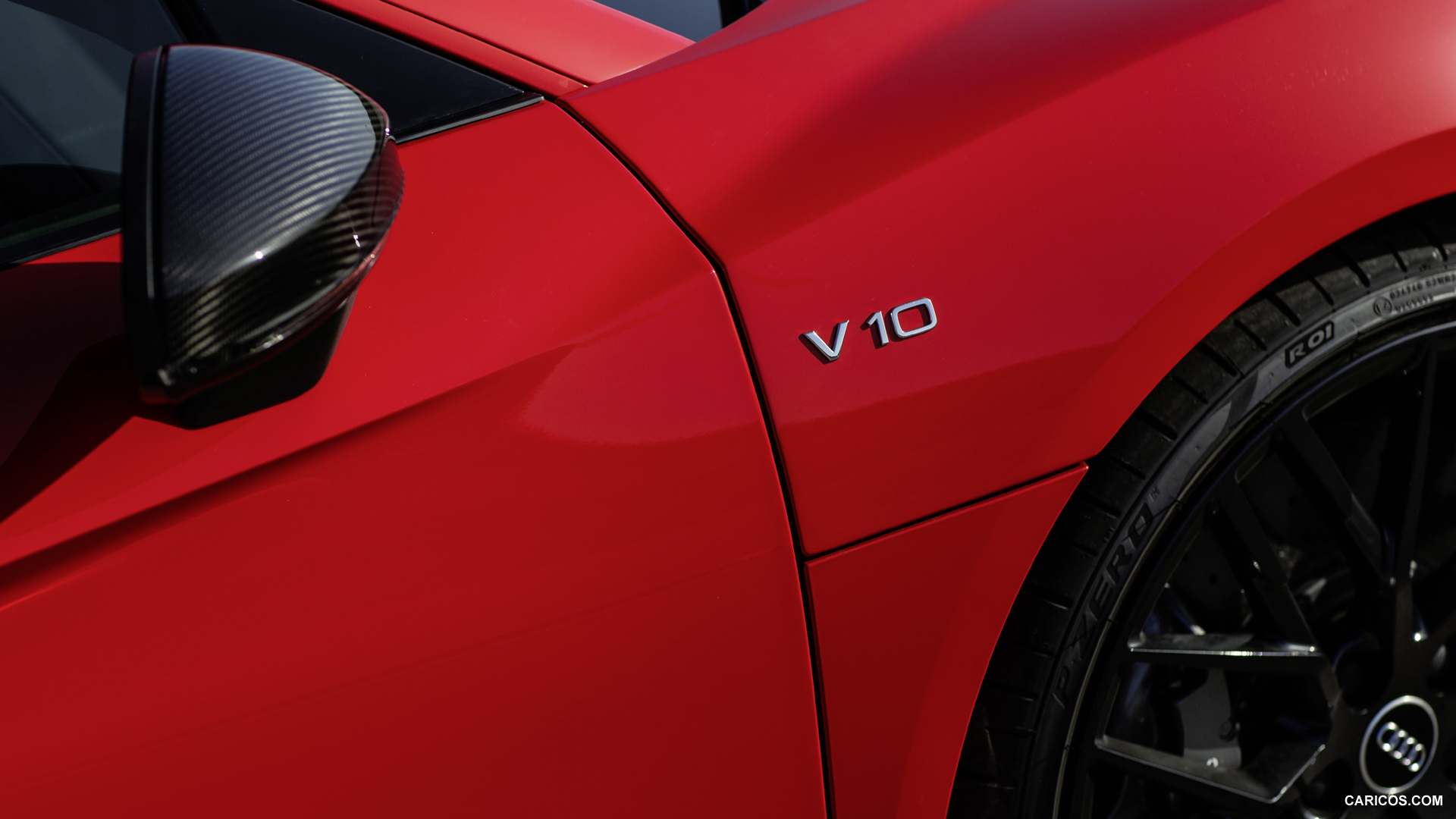 Audi R8 V10 Plus Dynamite Red Detail HD Wallpaper