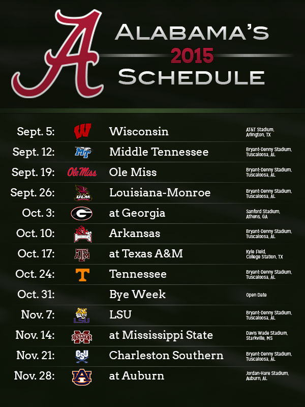 Alabama Auburn Football Schedules Released Yellowhammer News