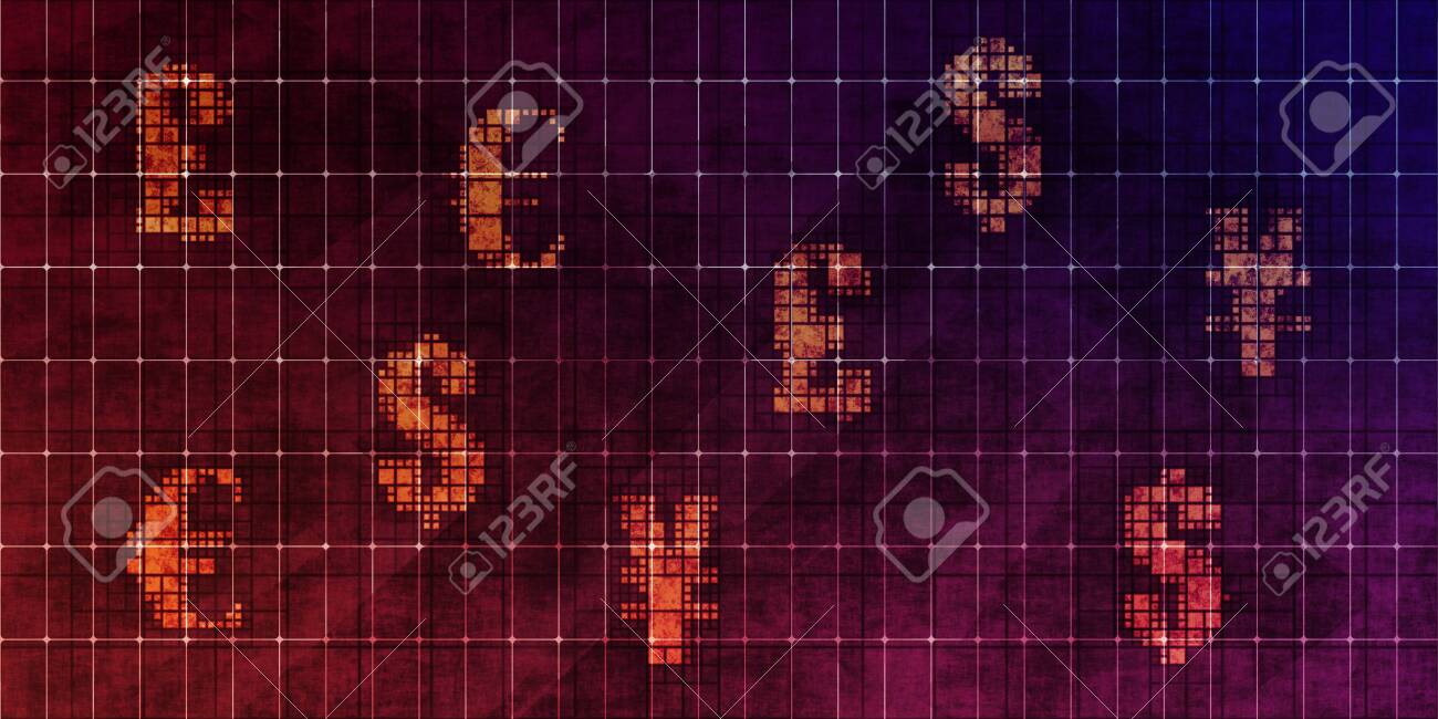 Currency Trading Grunge Wallpaper Or Forex Background Art Stock