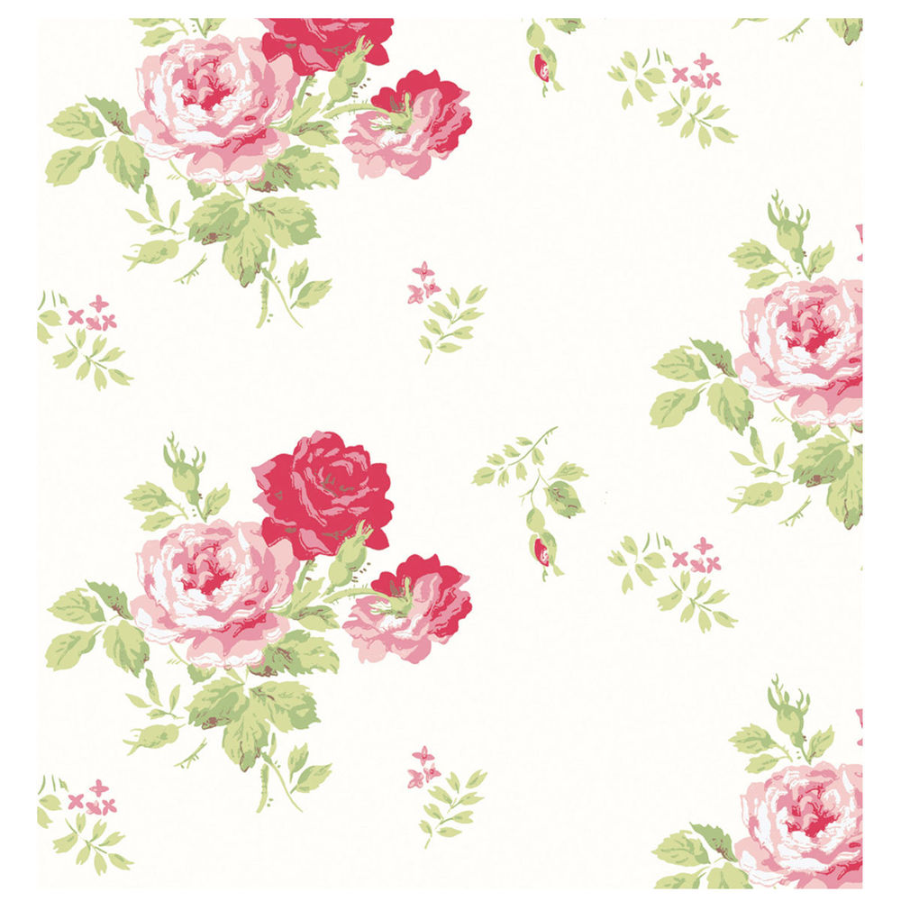 Handmade In Uk Cath Kidston Antique Rose Bouquet Wallpaper