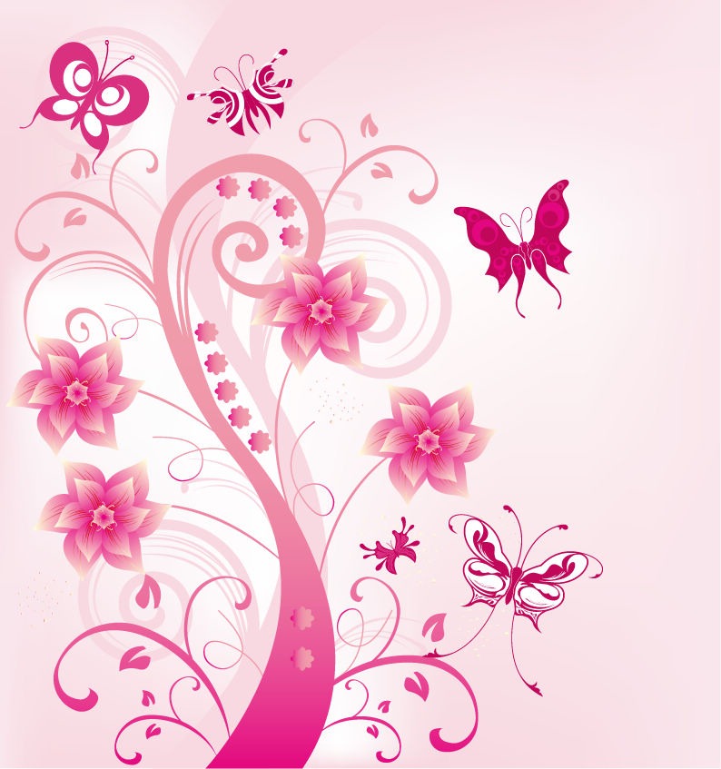 Pin Pink Flower Swirls Desktop Wallpaper Background Puter On