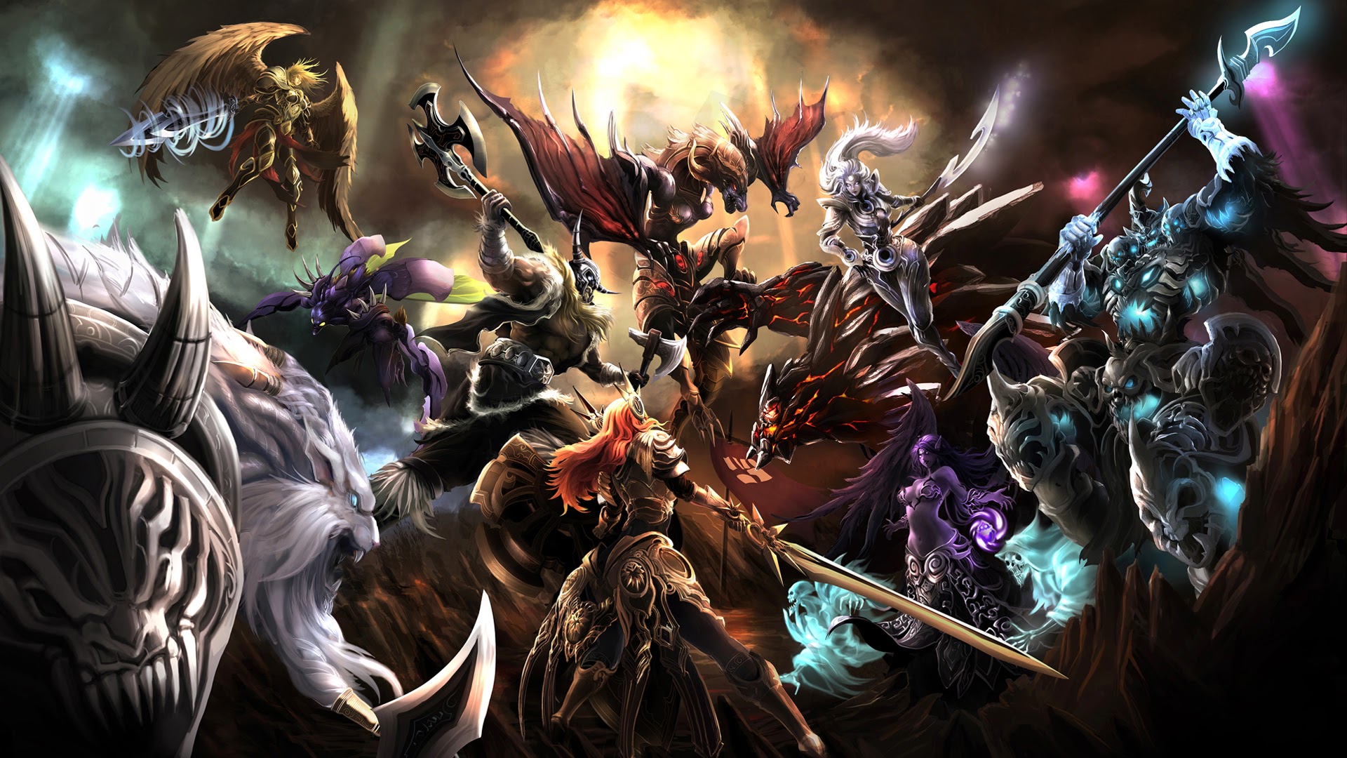 League Of Legends Epic Clash Battle HD Wallpaper Background