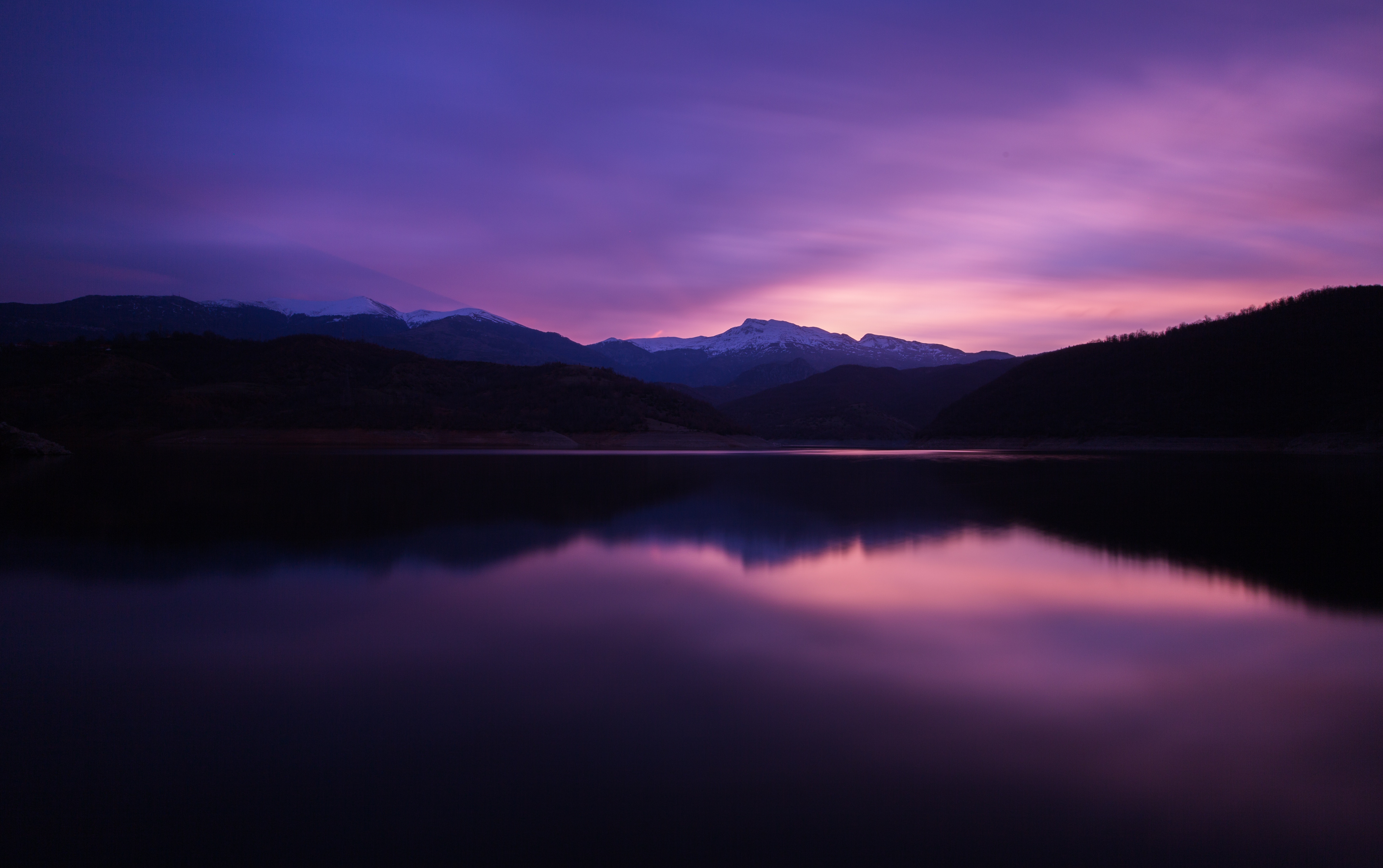 Mountain Lake Night Reflection 5k Wallpaper HD Nature 4k