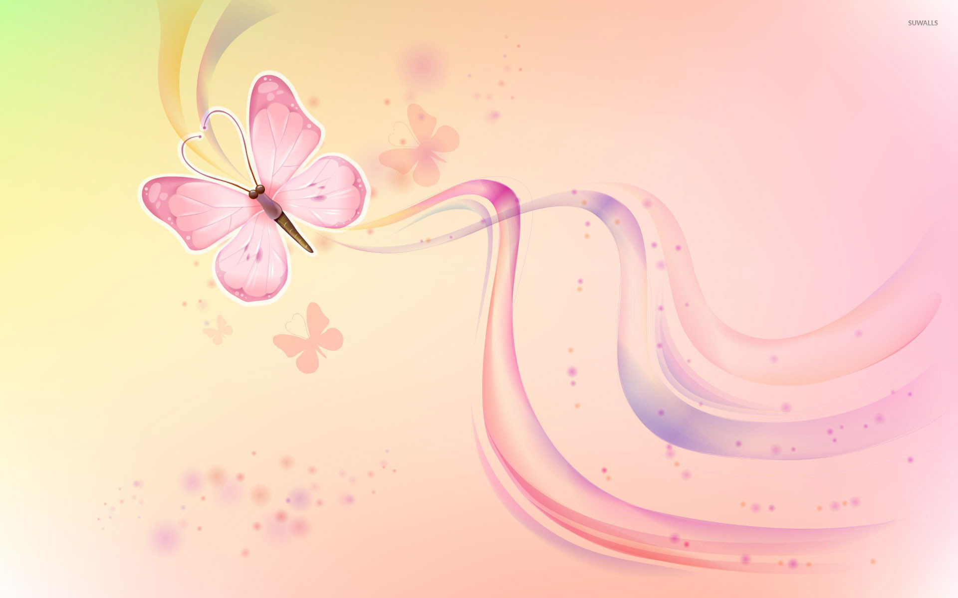 Pink Butterfly Wallpaper Digital Art