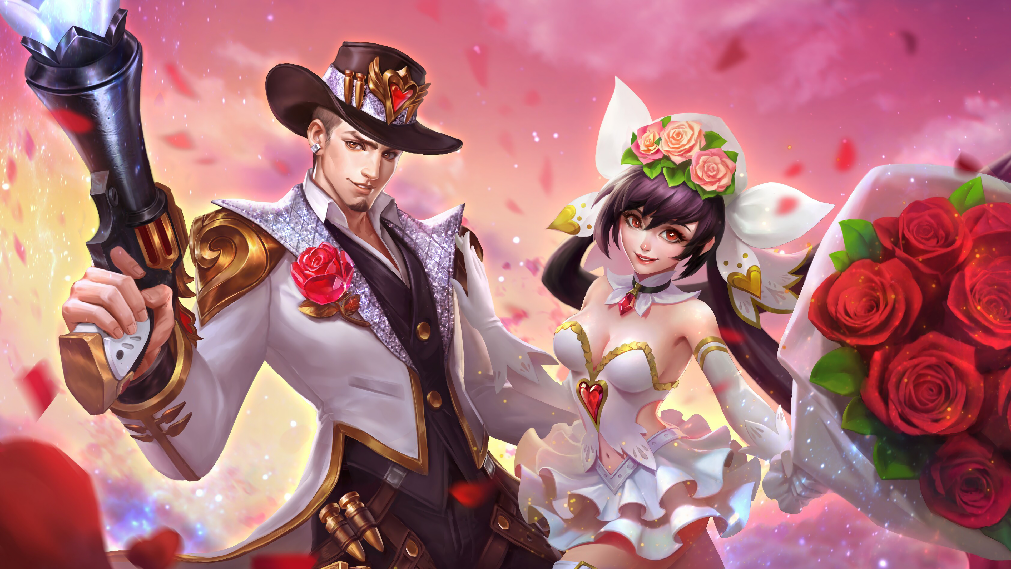 Clint Gun and Roses Layla Cannon and Roses Skins Mobile Legends 4K