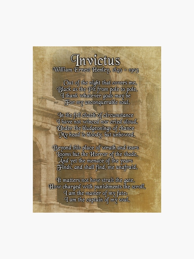 Invictus Prose On Parchment Look Background Photographic Print