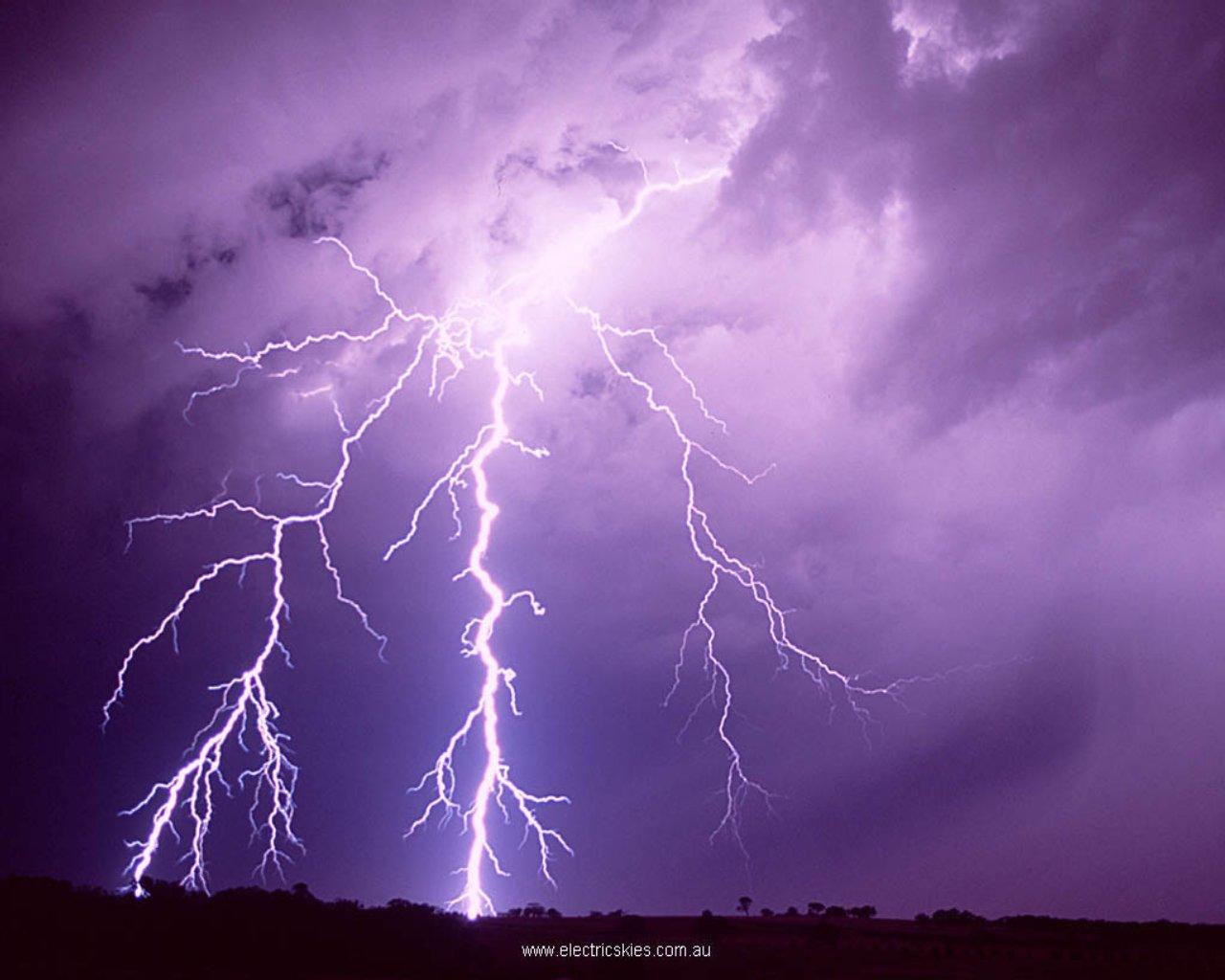 Purple Background Lightning