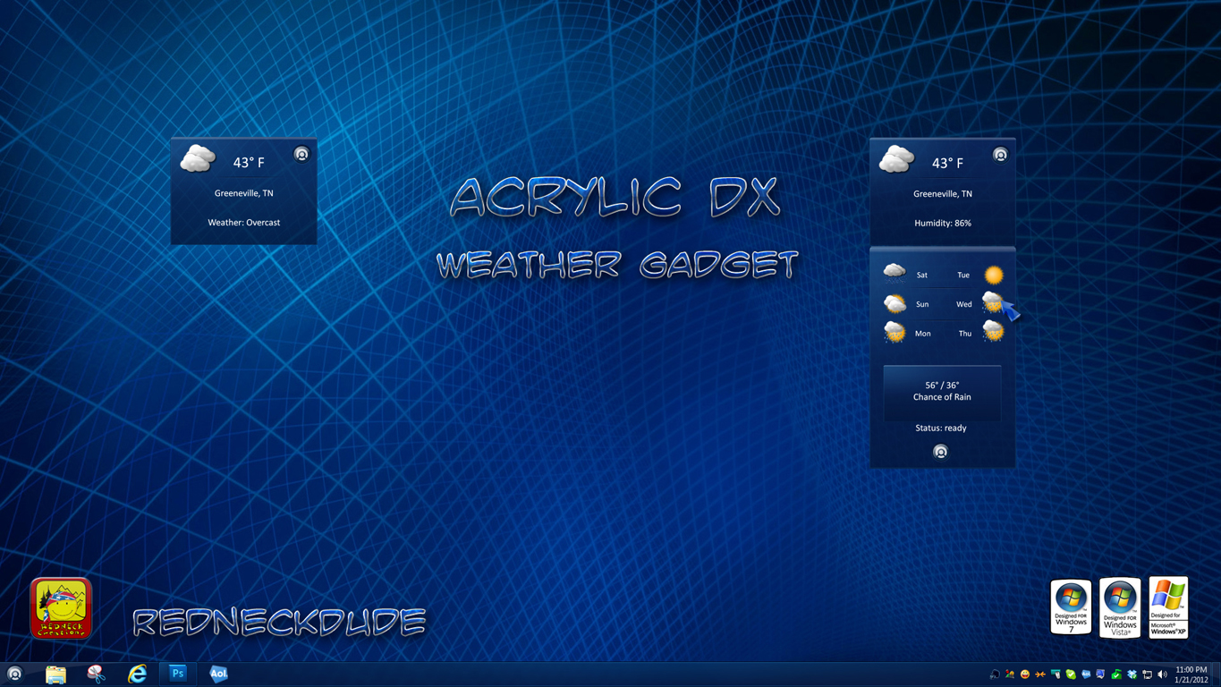 WinCustomize Explore Desktop Gadgets Acrylic Weather Gadget