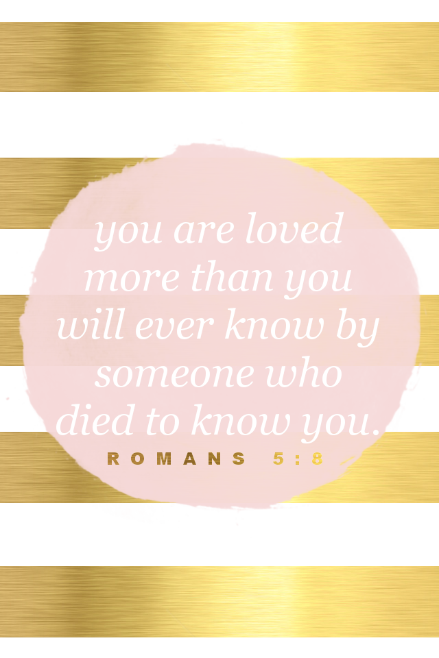You Are Loved Pink Gold Foil Stripes iPhone Phone Wallpaper