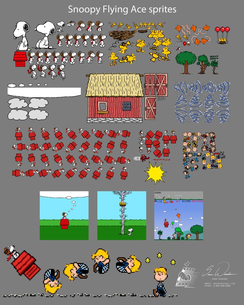 Snoopy Flying Ace Sprites By Mbosn