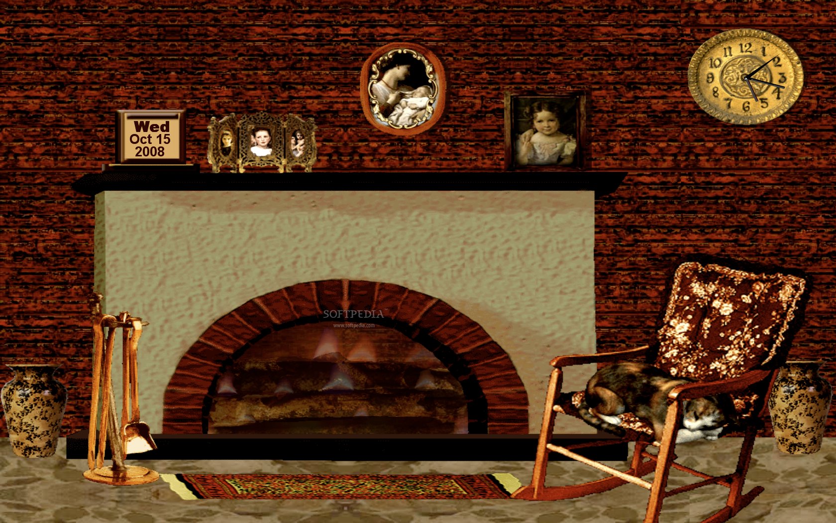 Cozy Winter Fireplace Wallpaper