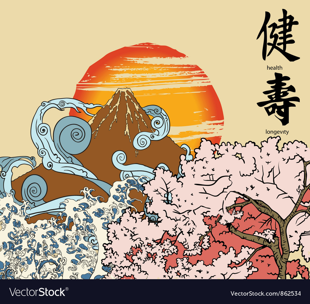 Japanese Background Royalty Vector Image Vectorstock