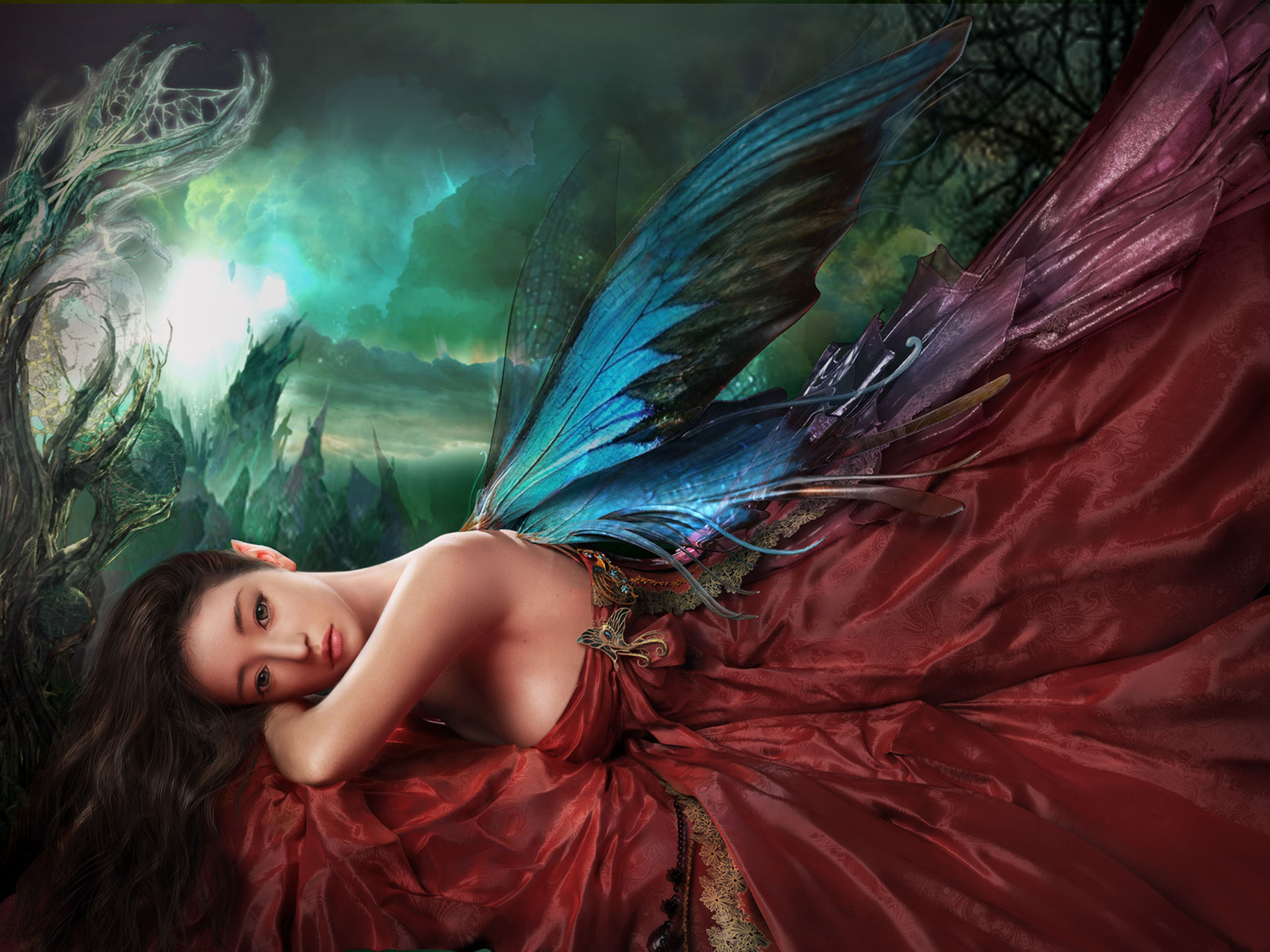Girl With Butterfly Wings Beautiful Fairy Wallpaper HD For Desktop