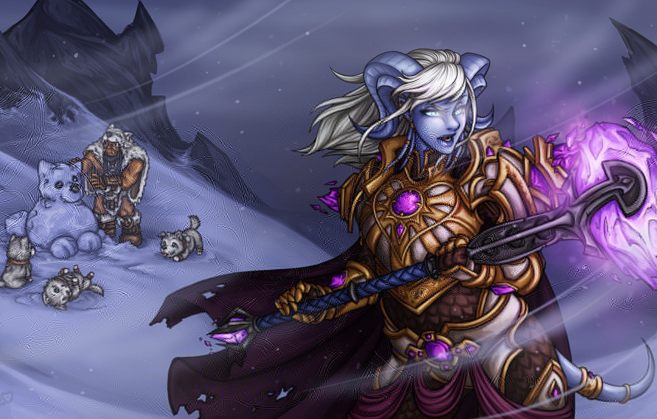 Wallpaper Snow Weapons Armor Wow World Of Warcraft Paladin