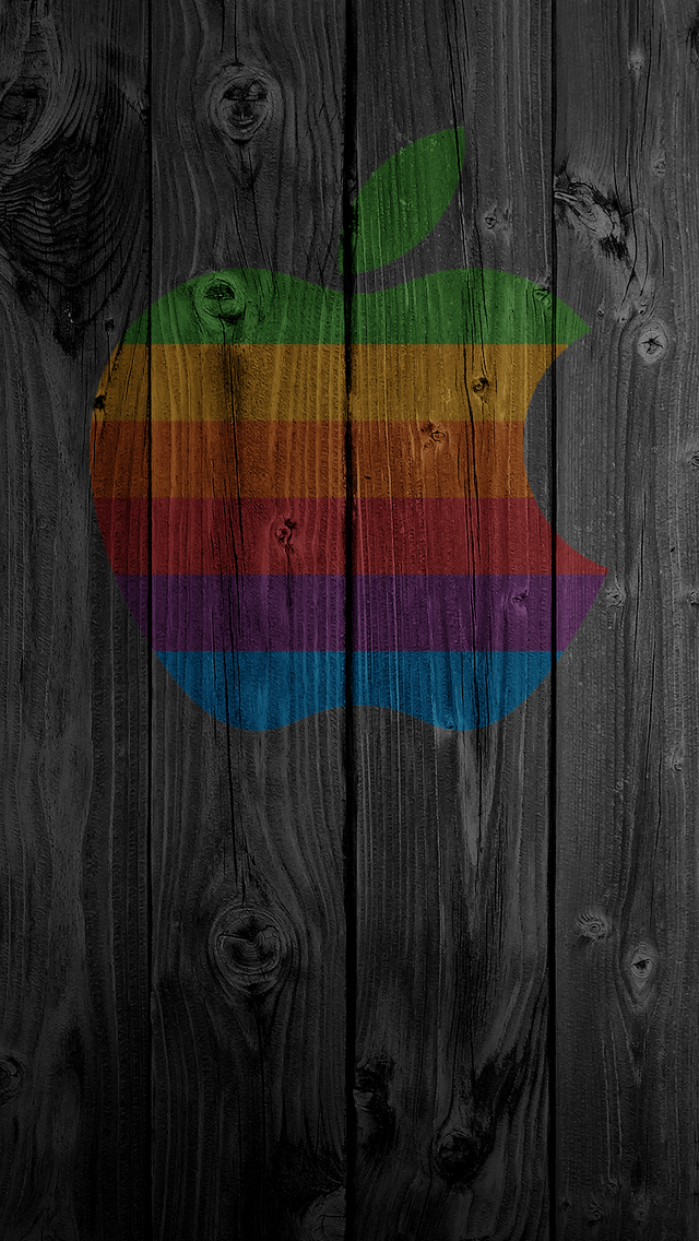 iPhone Wallpaper Apple Rainbow Colors