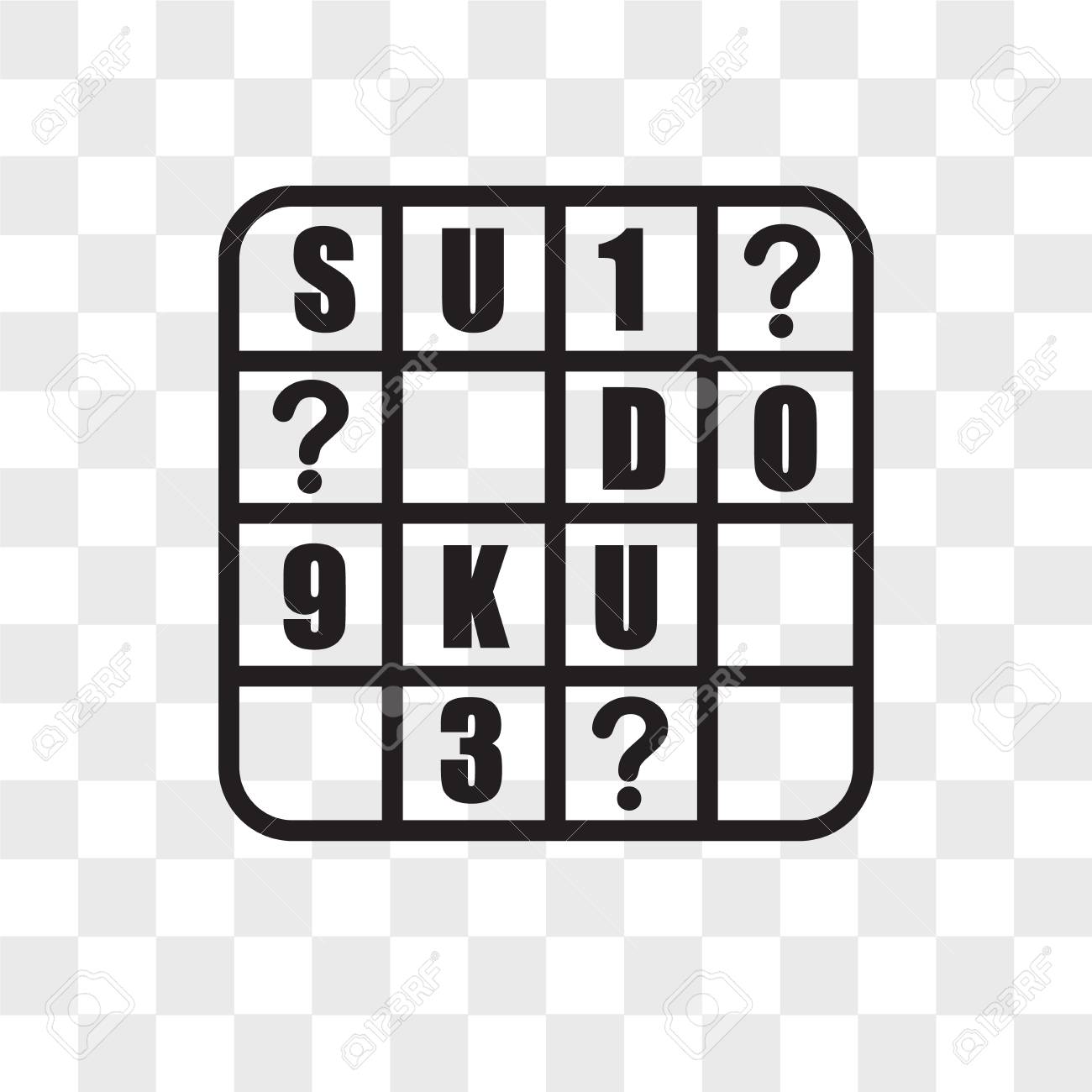 Sudoku Vector Icon Isolated On Transparent Background
