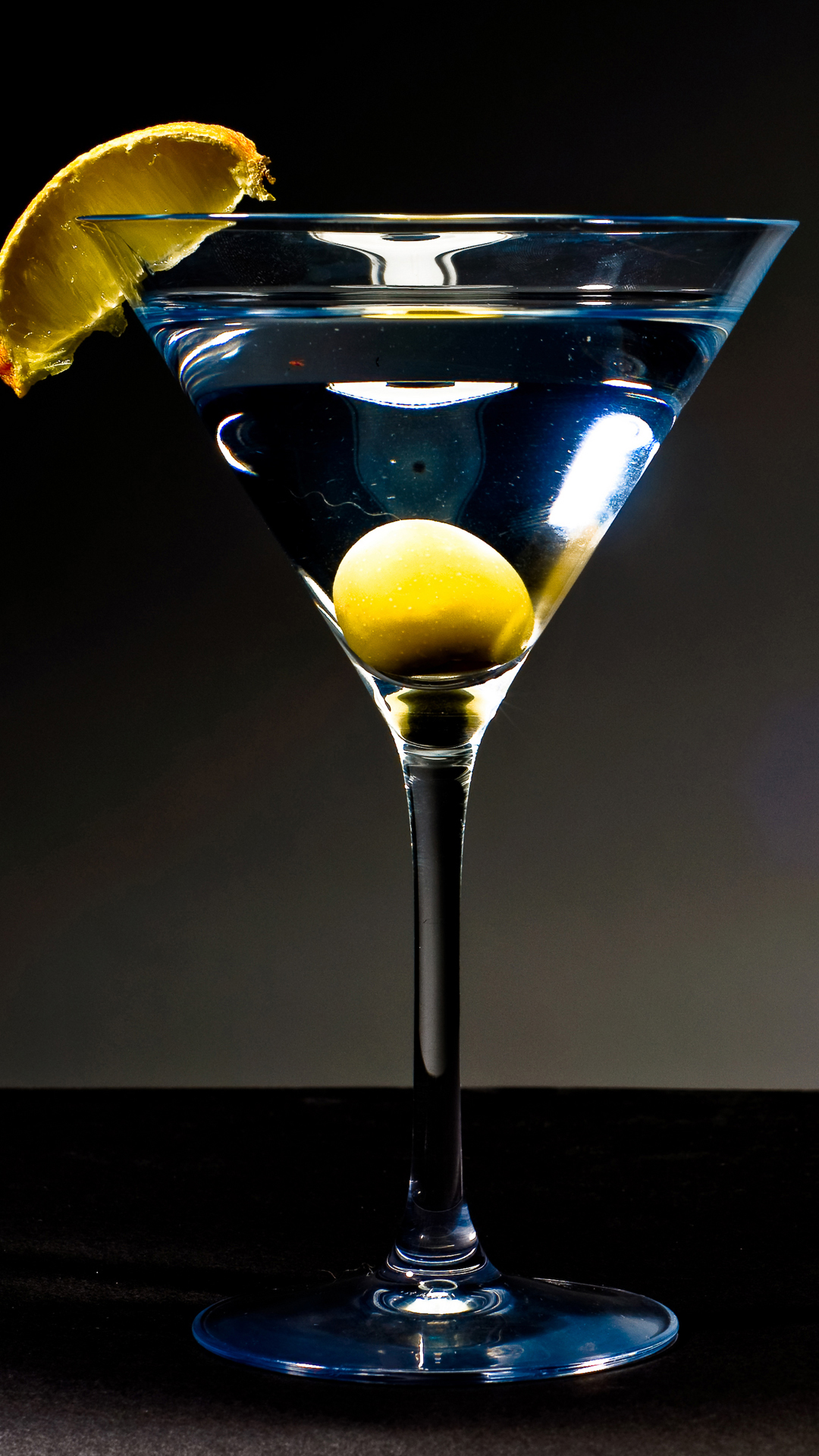 Static Cocktail Cosmopolitan Black Olive Lemon Android Wallpaper