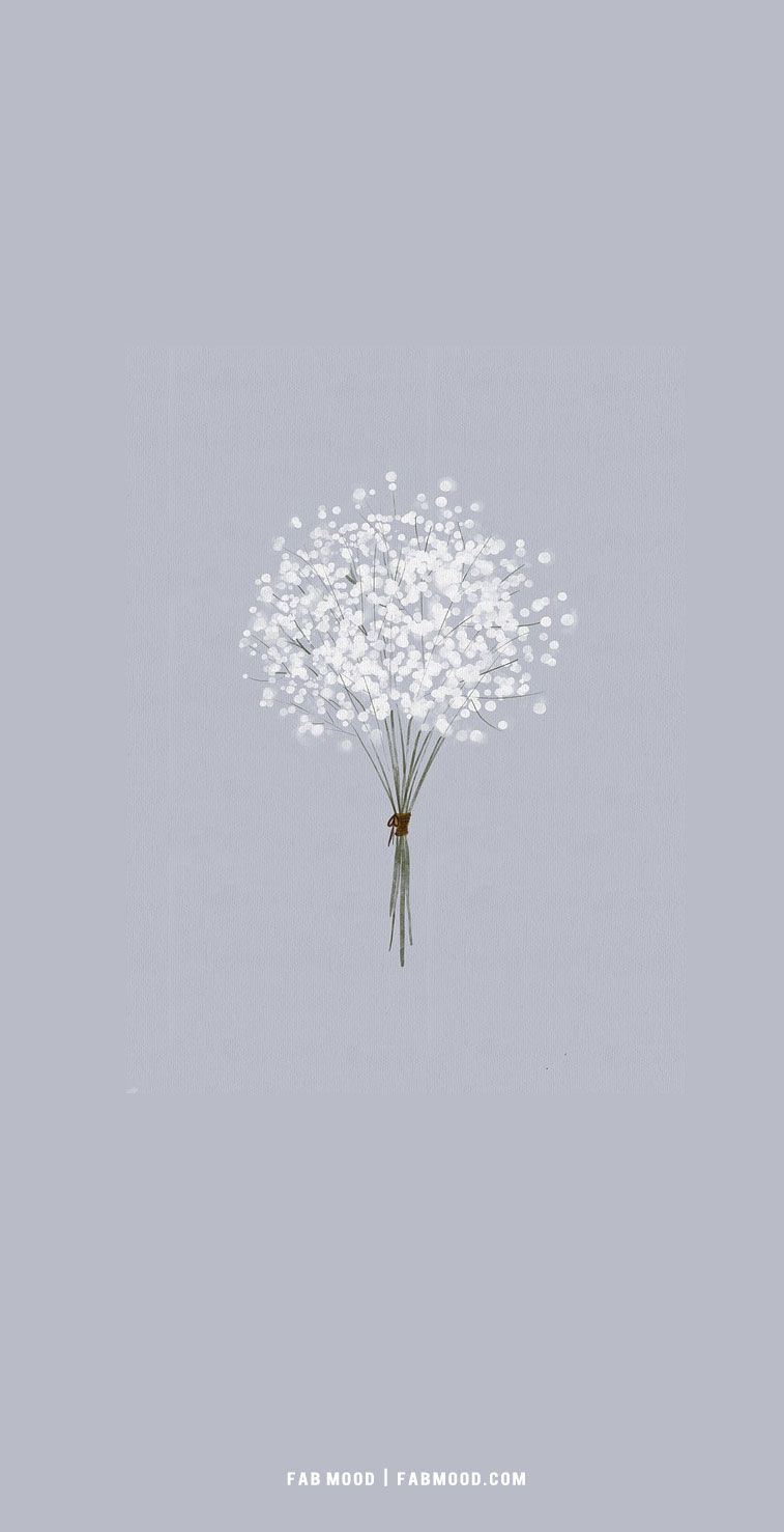 Pretty White Baby S Breath Bouquet Wallpaper For Phone Grey