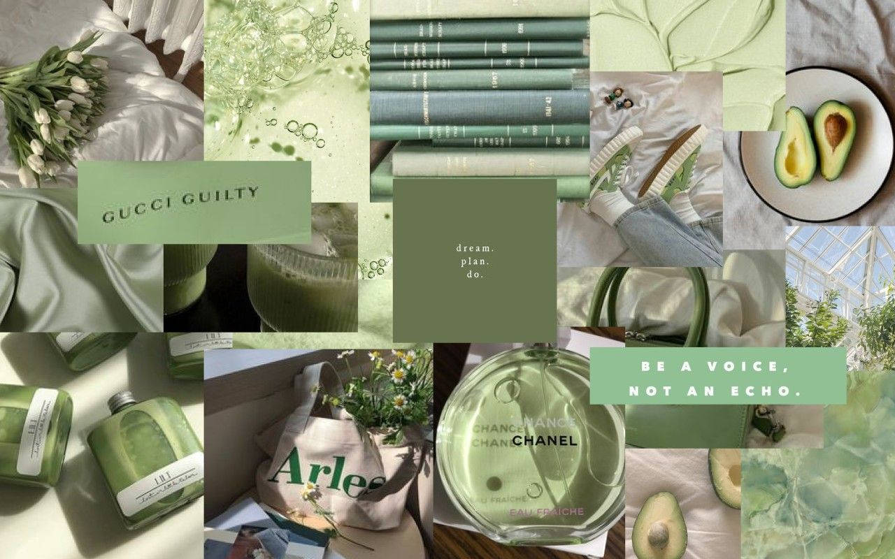Pastel Green Aesthetic Laptop Wallpaper