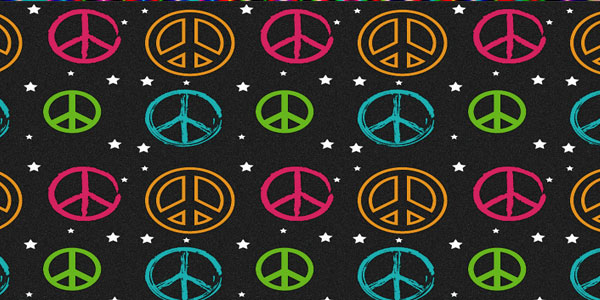 Neon Colored Peace Signs Background Sign