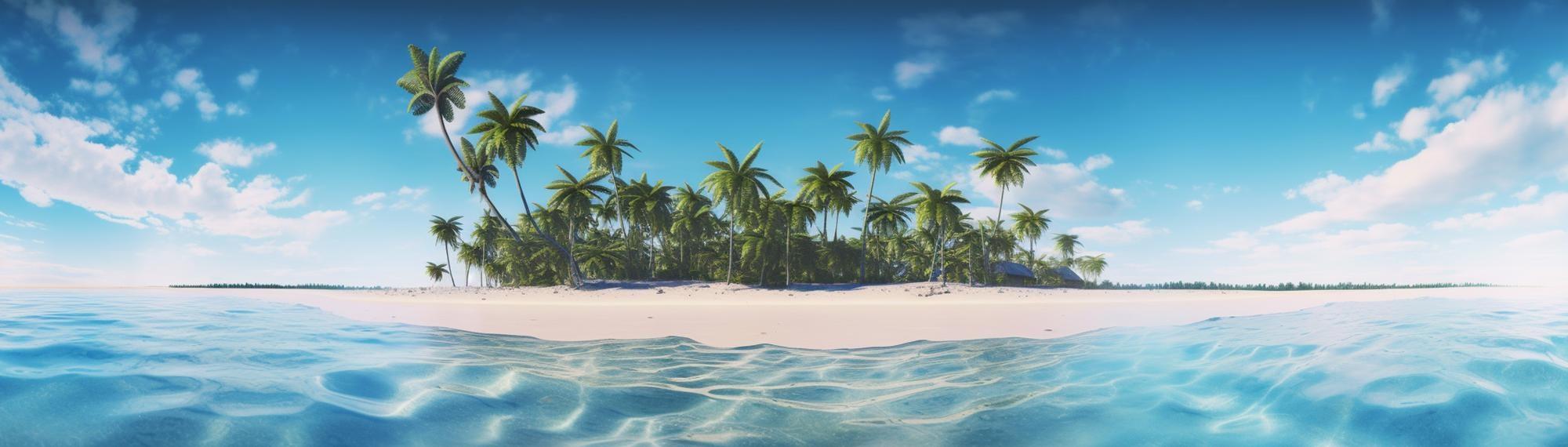 Premium Photo Beautiful Beach With Palms And Turquoise Sea Art