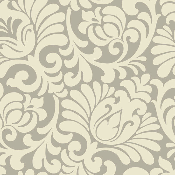 Silver And Beige Tulip Damask Wallpaper Wall Sticker Outlet